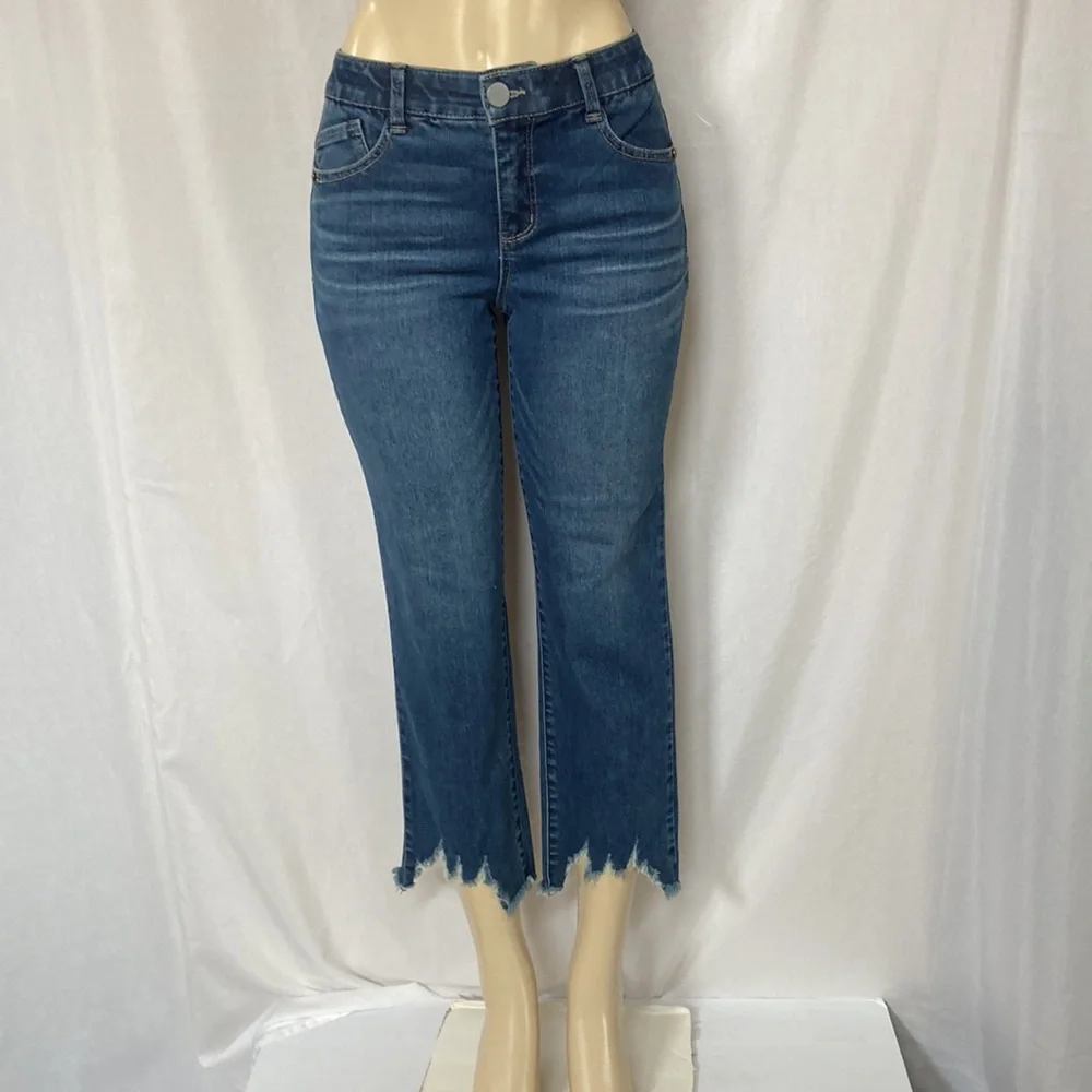 DEMOCRACY Jean Women’s Tummy Control Size 6 Chew Hem Straight Leg NWOT - Picture 2 of 9